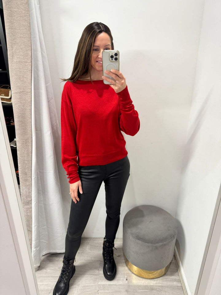 Mobbe Boatneck Jumper - Barbados Cherry