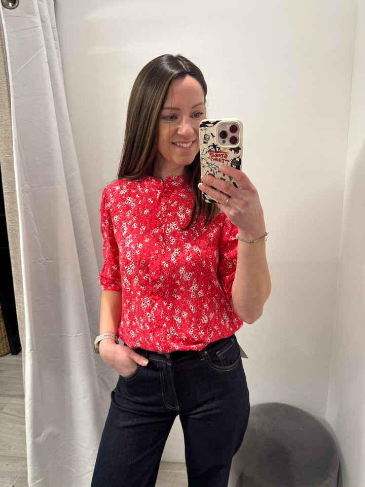 Vera Short Sleeve Blouse - Teaberry