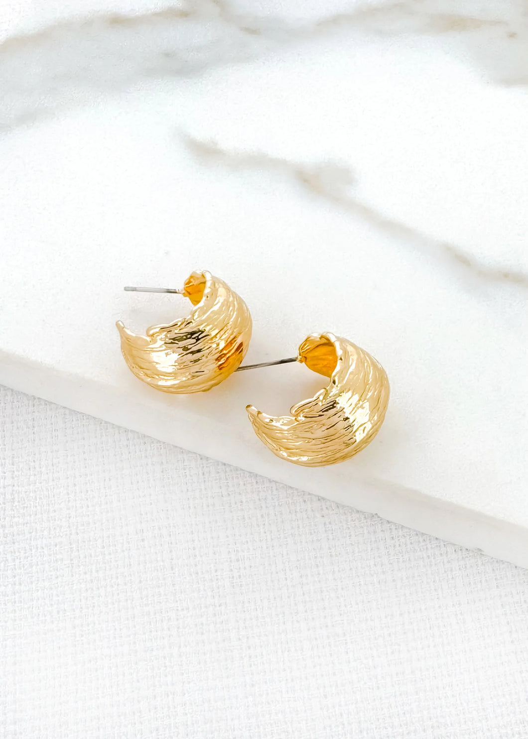 Textured Hoops - Gold