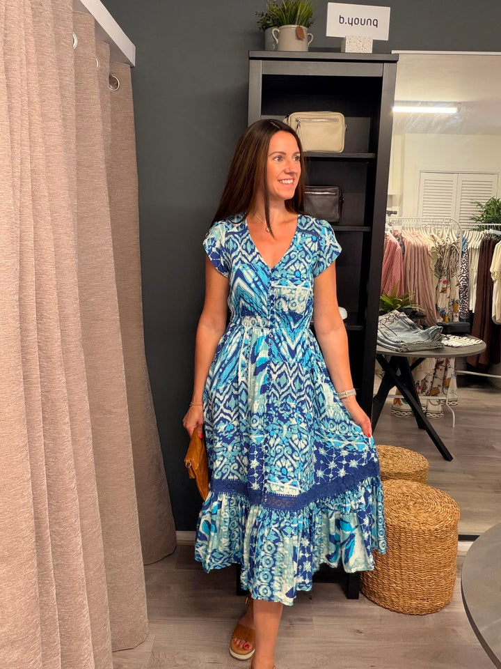 Ciara Midi Dress - Azure Wave