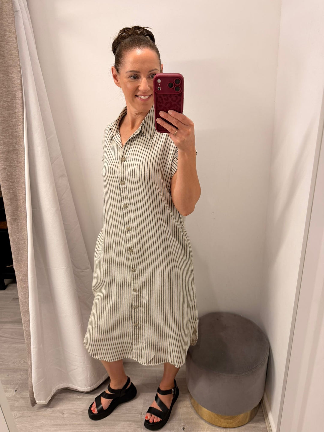 Falakka Shirt Dress - Black Stripe