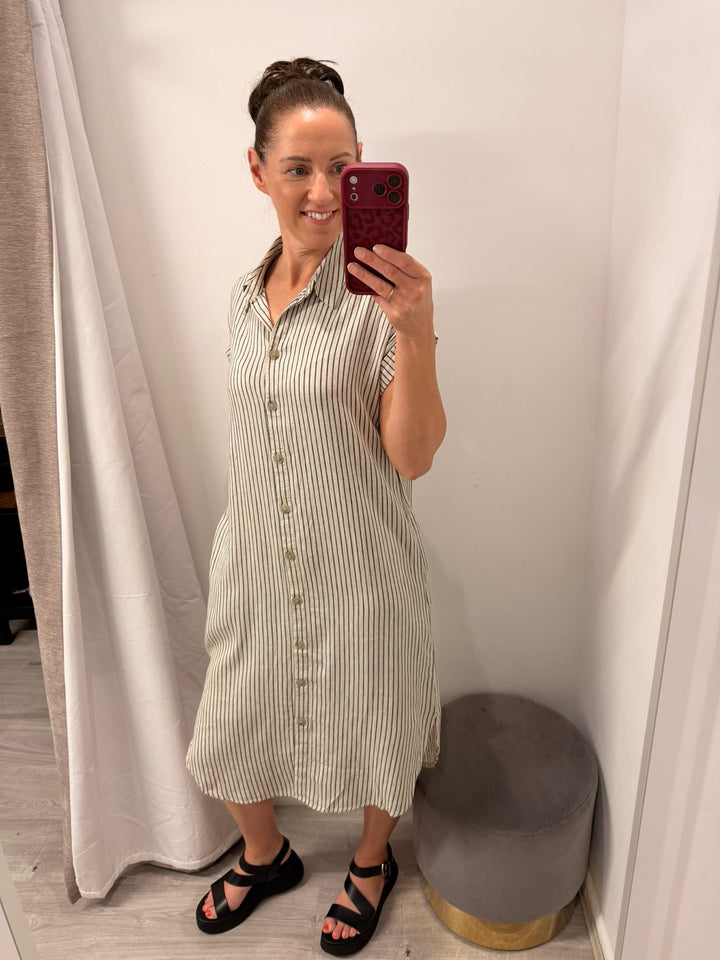 Falakka Shirt Dress - Black Stripe