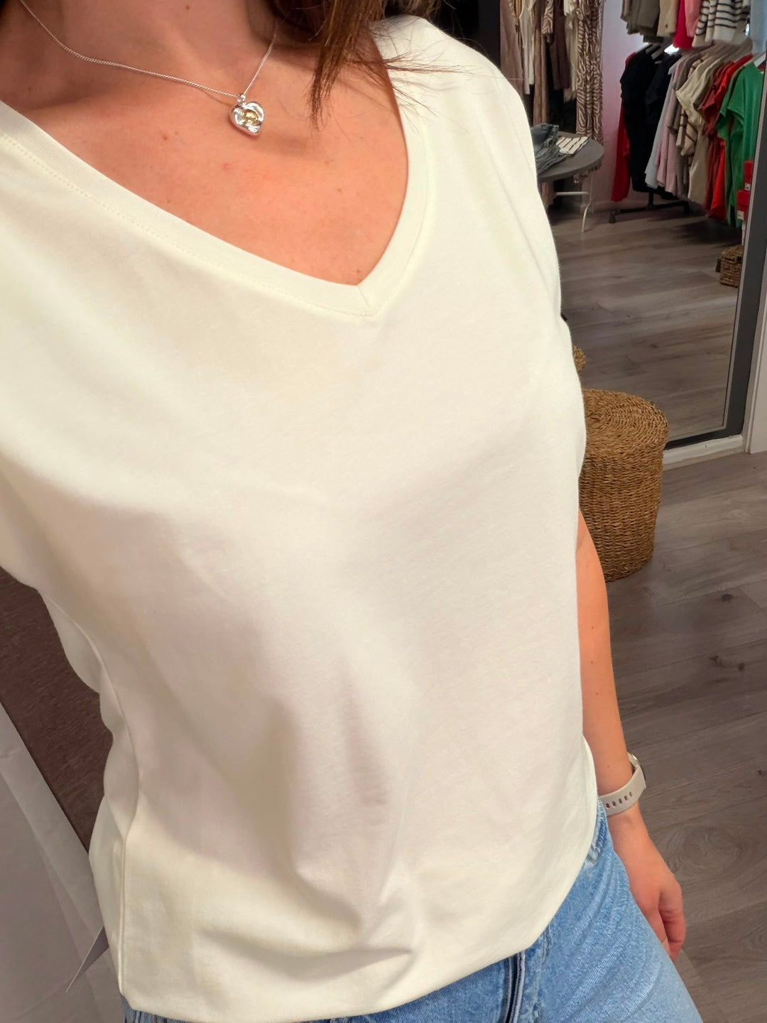 Pamila V Neck T-shirt - Off White
