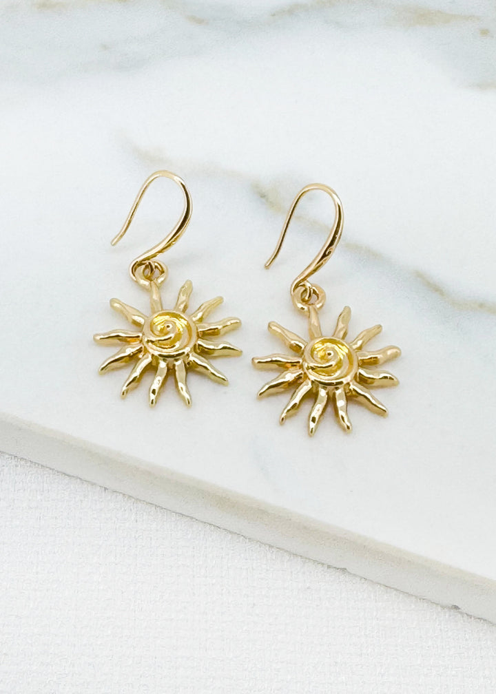 Gold Sunburst Earrings