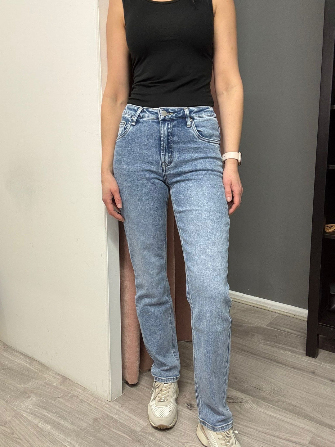 Toxik Evie Straight Leg Jeans - Mid Wash