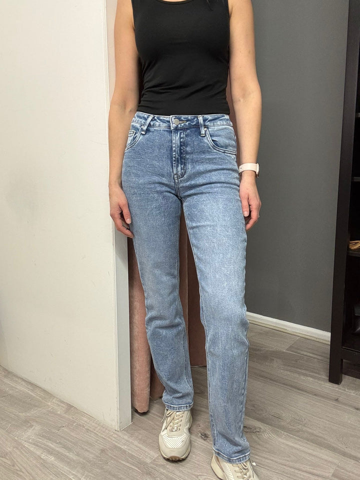 Toxik Evie Straight Leg Jeans - Mid Wash