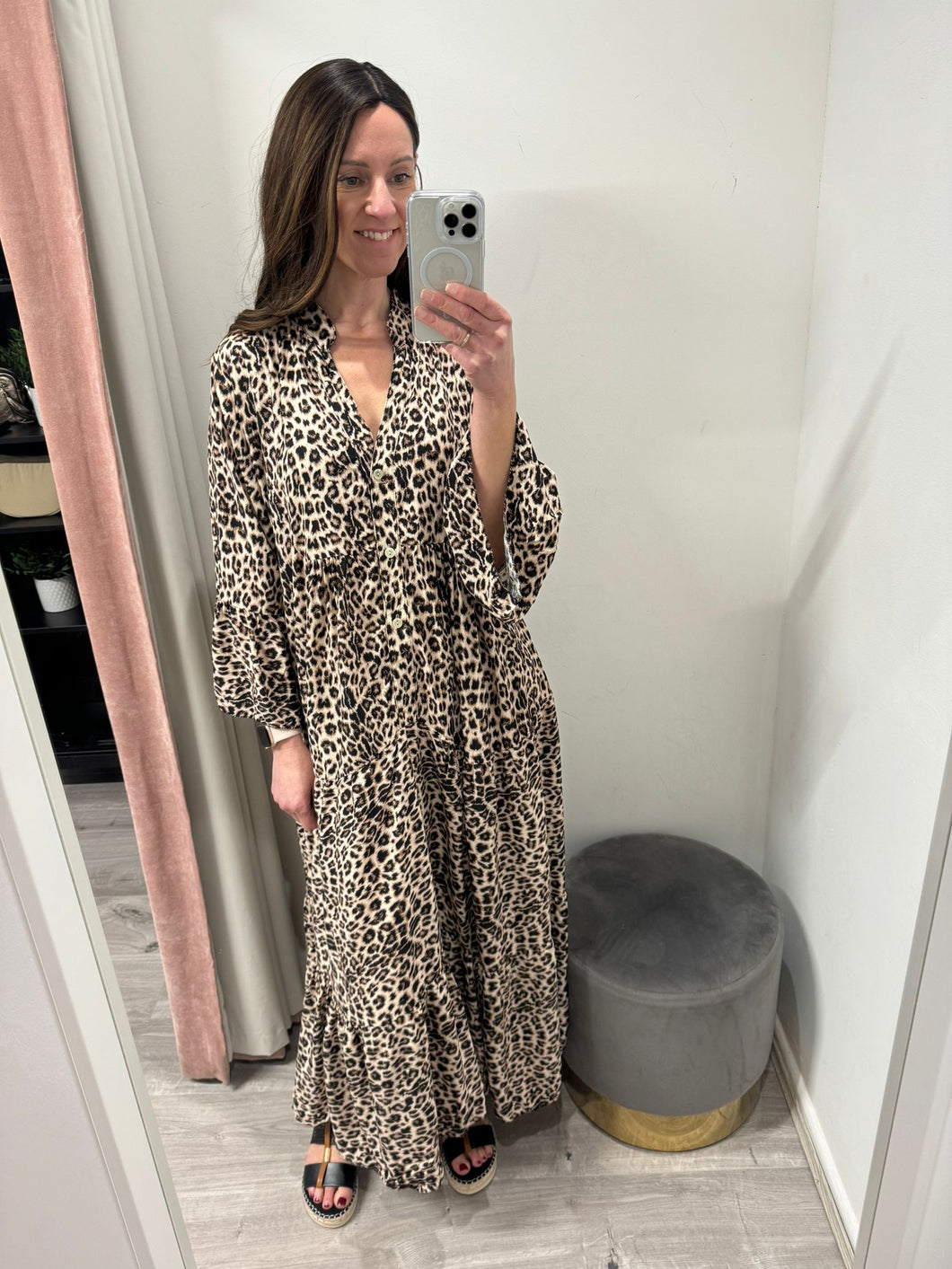 Maria Maxi Dress - Leopard Print