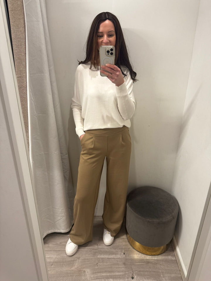 Kate Wide Leg Pants - Sepia Tint
