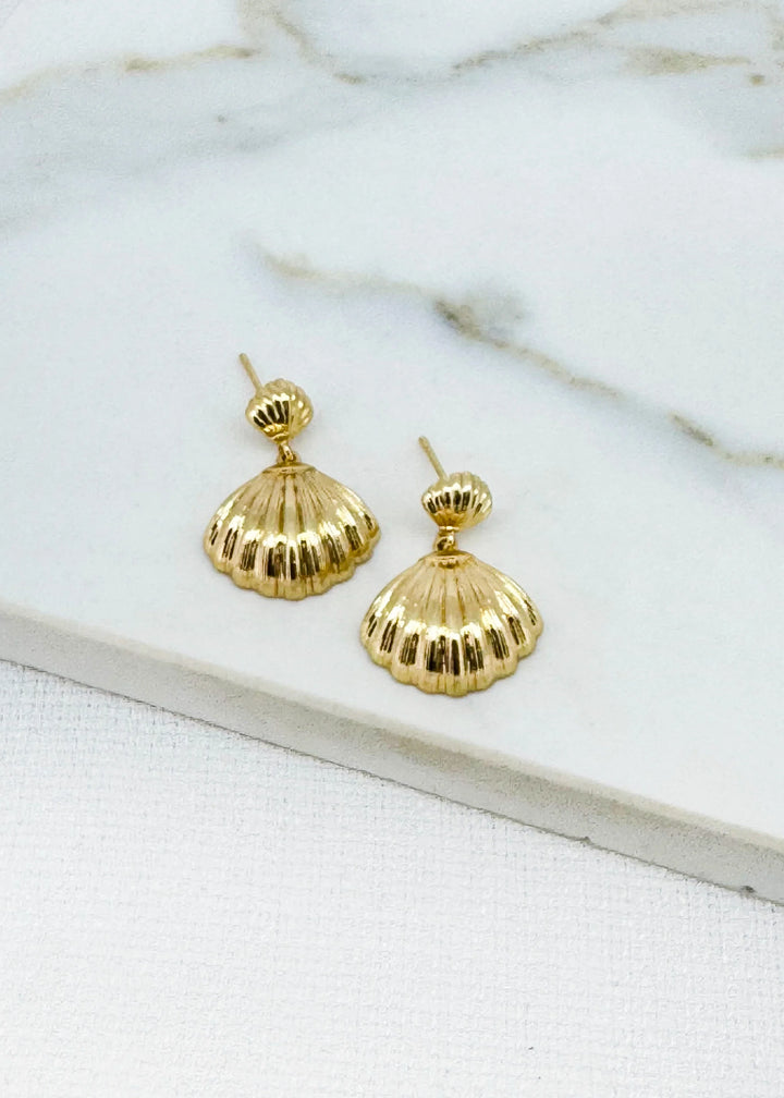 Gold Shell Earrings