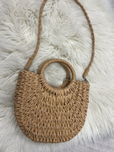 Load image into Gallery viewer, Monica Half Moon Straw Bag
