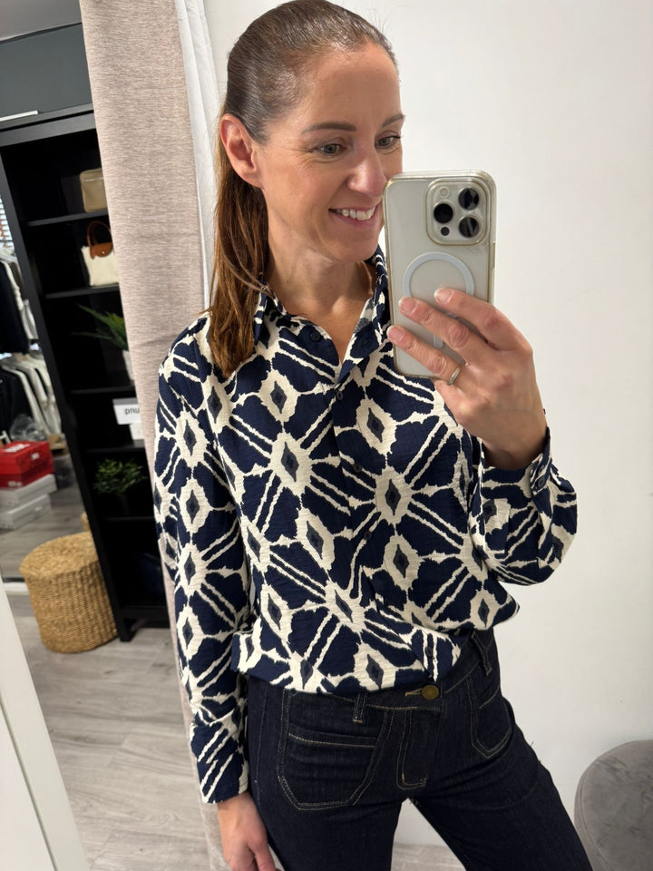 Ikaia Shirt - Navy Blaze