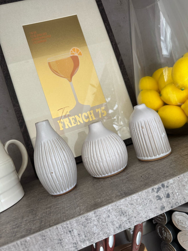 Ribbed Bud Vases (Set of 3) - Natural