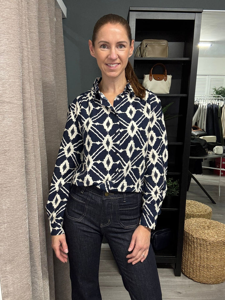 Ikaia Shirt - Navy Blaze