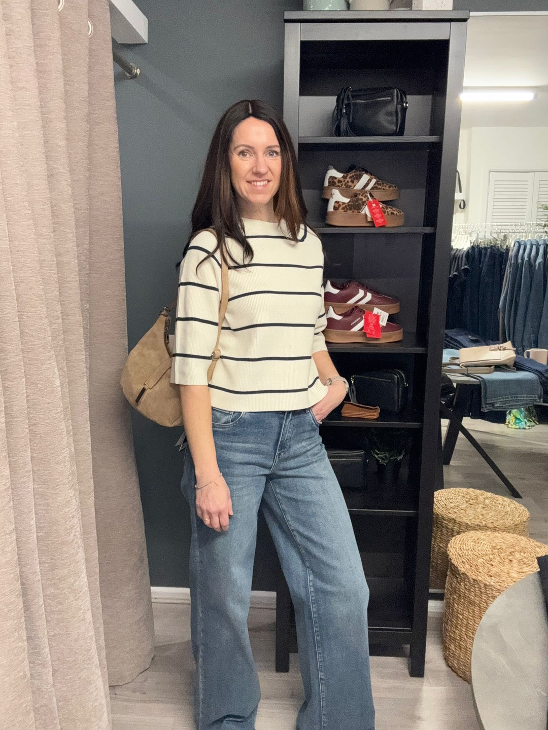 Boston Top - Birch Stripe