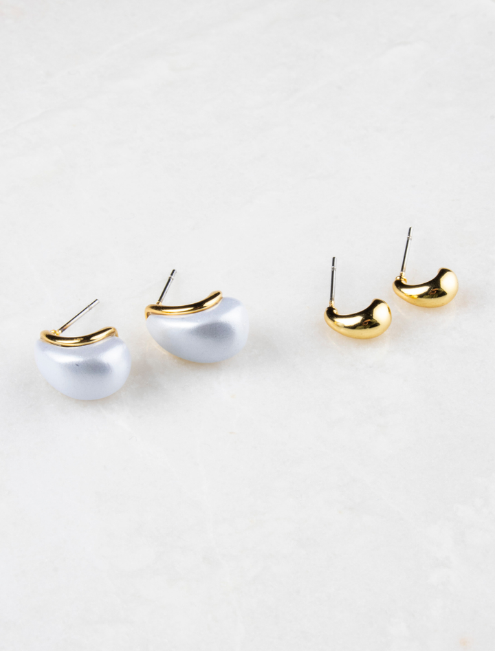 Martha Set of Two Earrings - Gold Plated