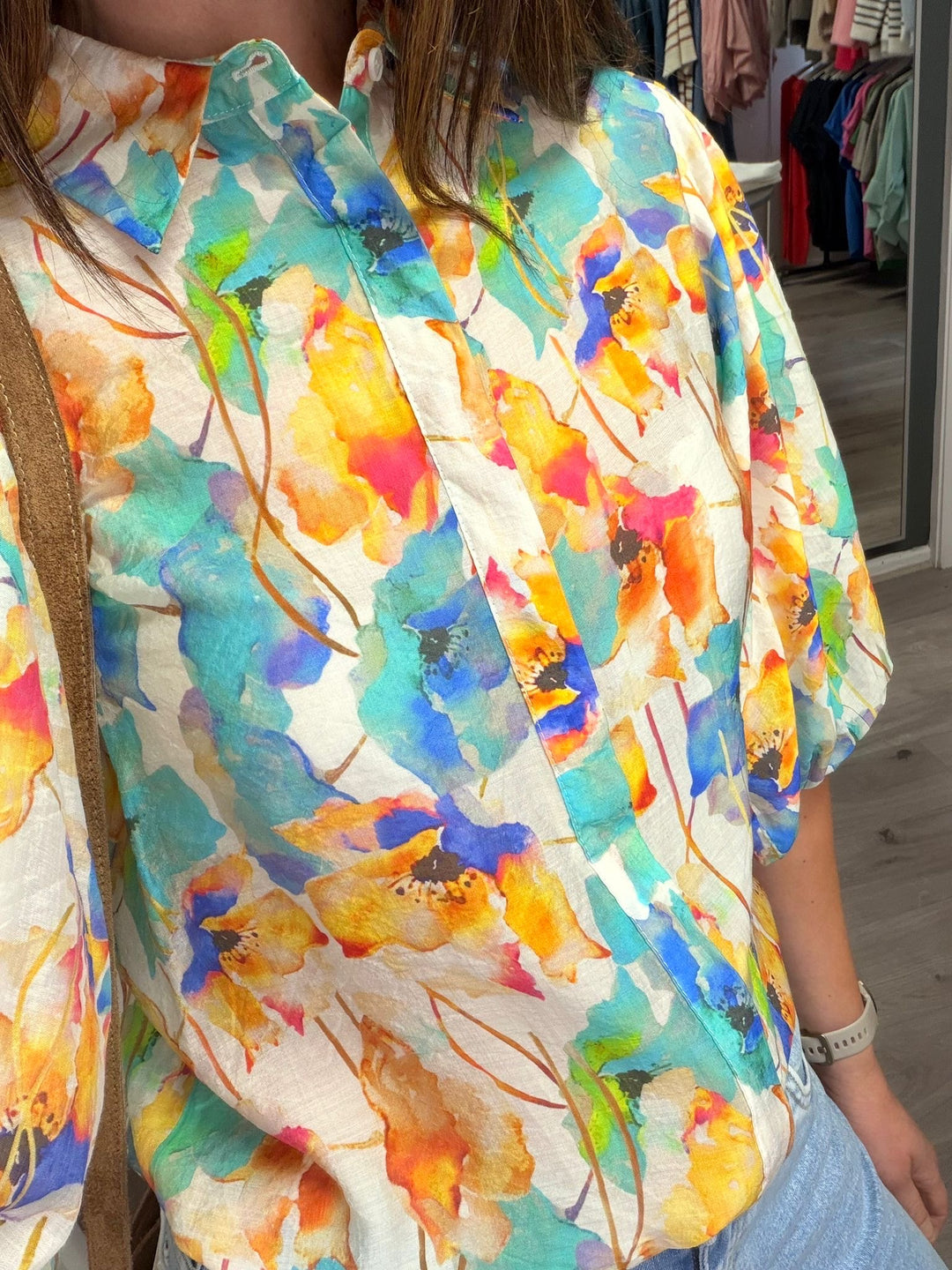 Elena Blouse - Watercolour Green