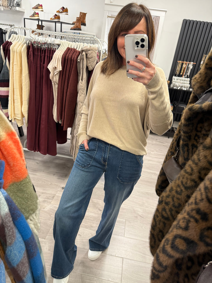 Toxik Jodie Wide Leg Jeans - Mid Wash