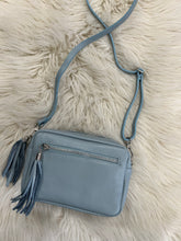 Load image into Gallery viewer, Leather Camera Bag - Pale Blue
