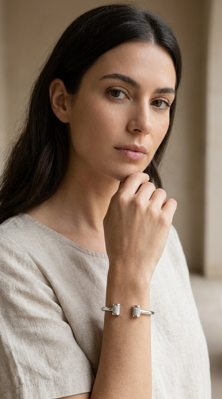 Serena Silver Sparkle Bangle