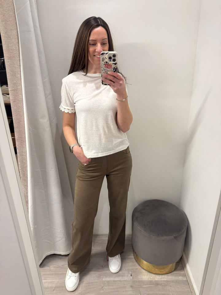 Tocada Wide Leg Jeans - Khaki