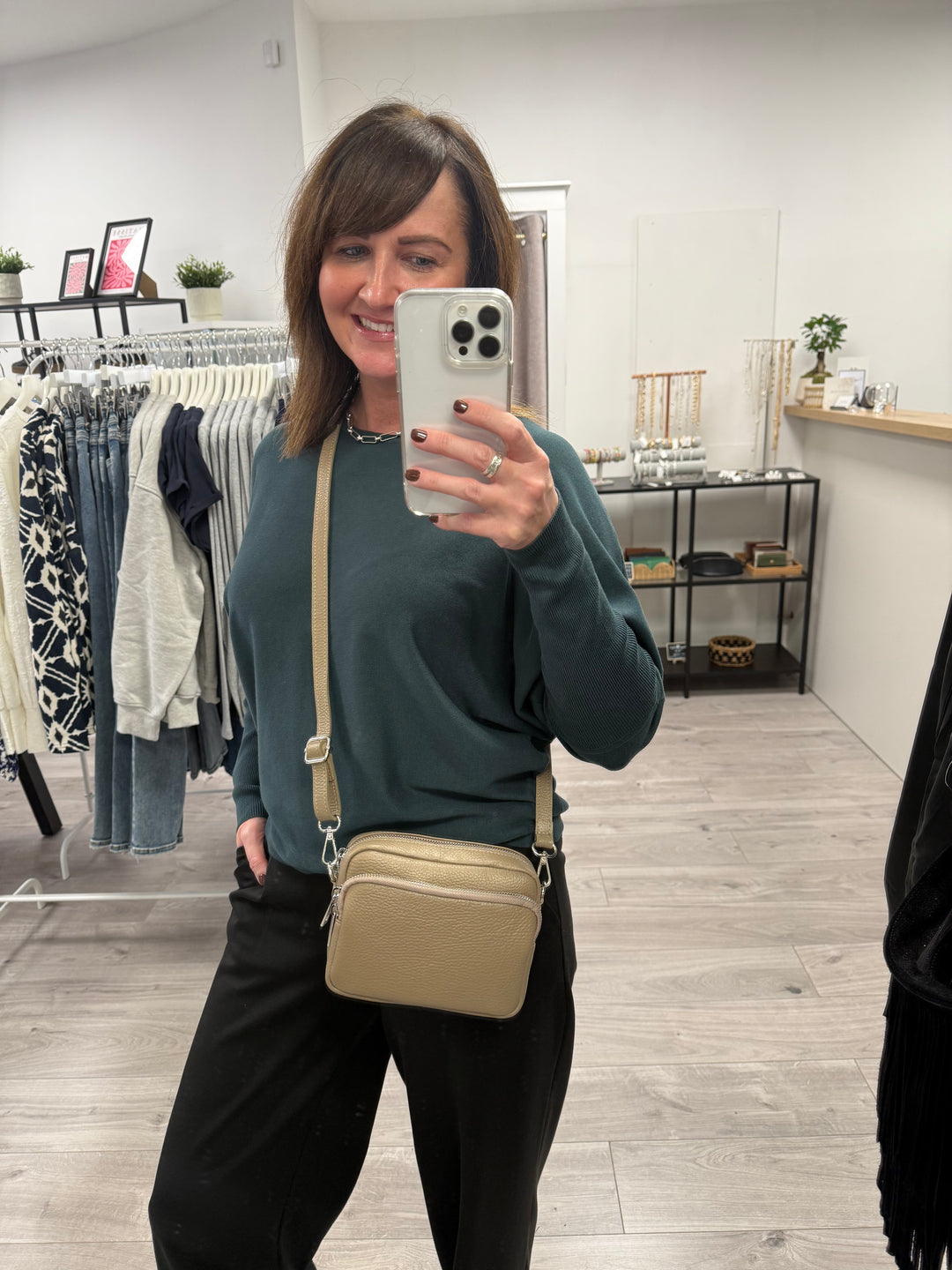 Etta Leather Bag - Taupe