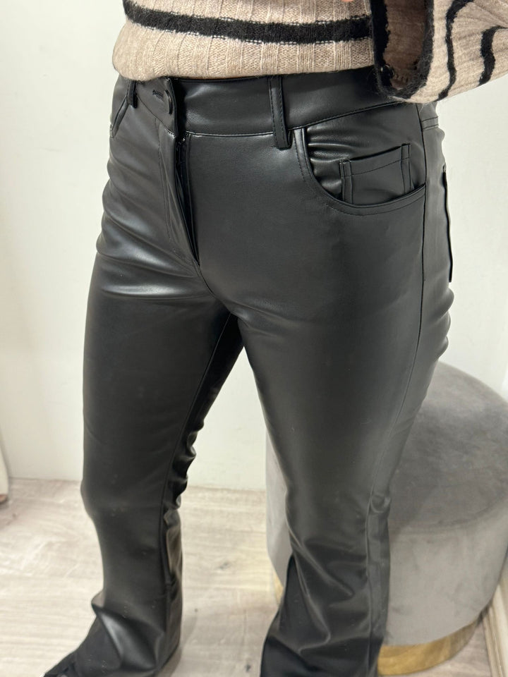 Toxik PU Flared Jeans