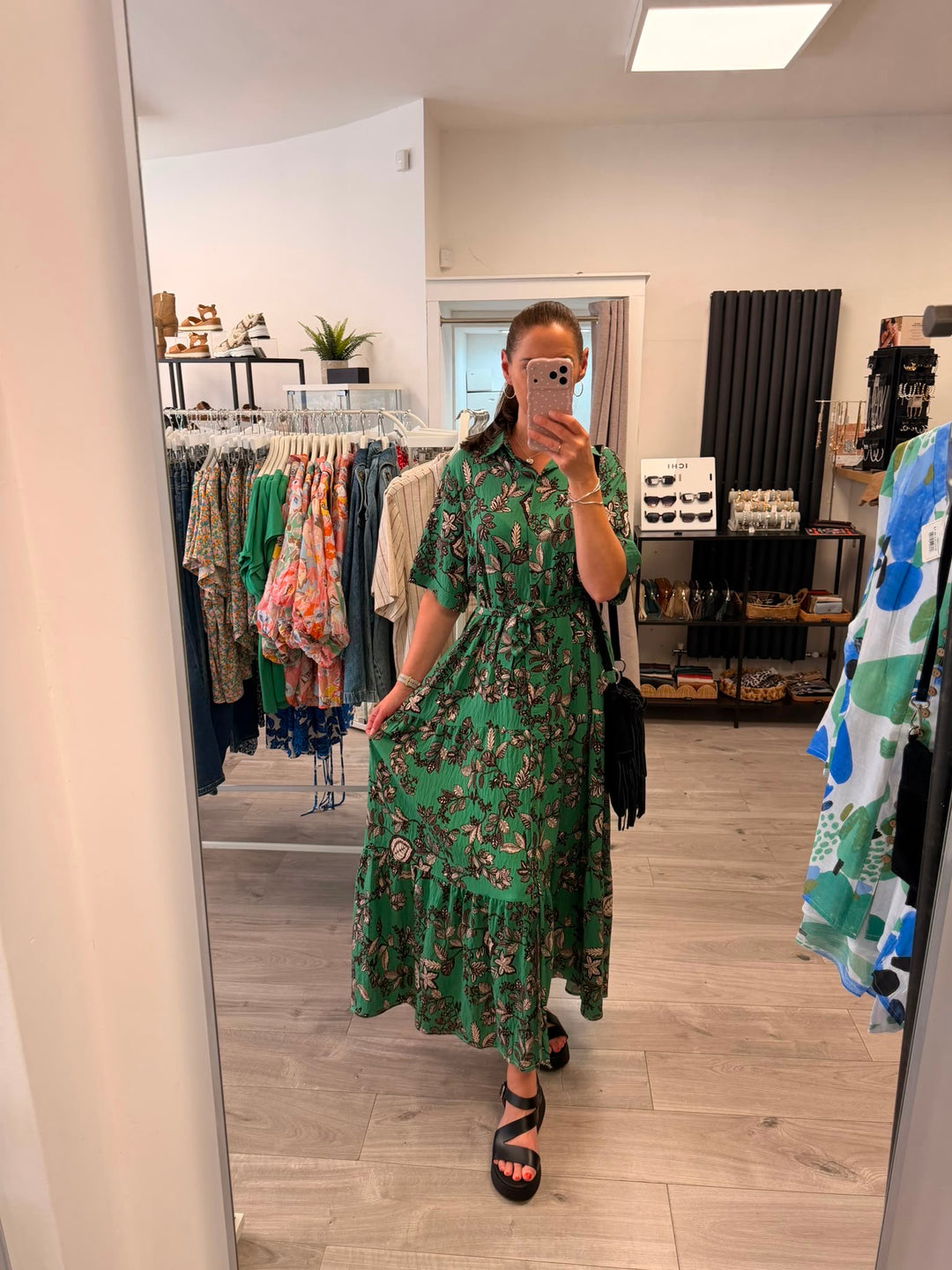 Rosalía Shirt Dress - Green Floral