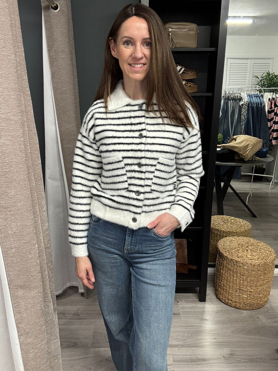 Bubbly Jacket - Black Stripe