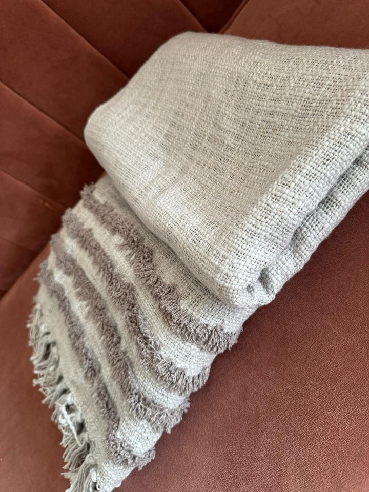 Grey Tufted Throw