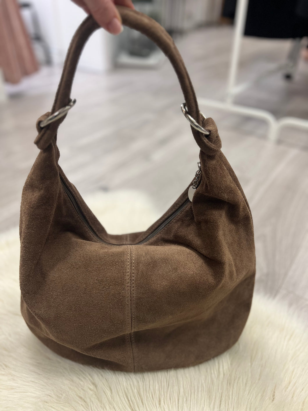 Ava Suede Slouch Bag