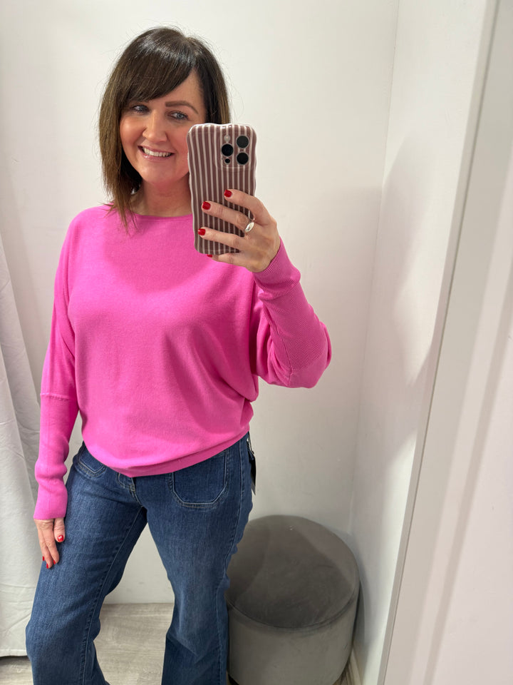 Morla Batwing Jumper - Phlox Pink