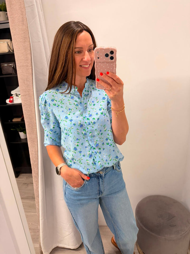Vera Shirt - Blue Flower