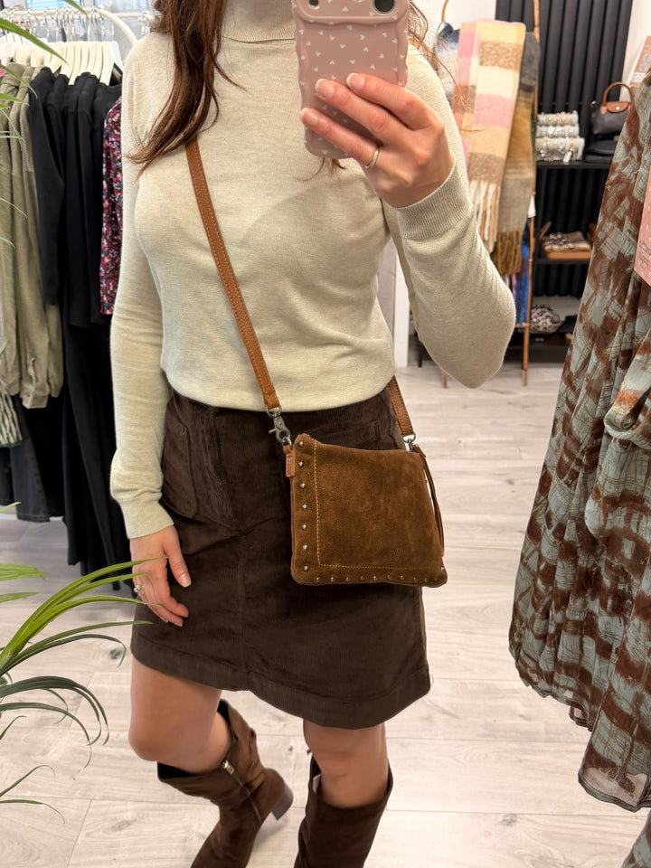 Perry Suede Bag - Taupe