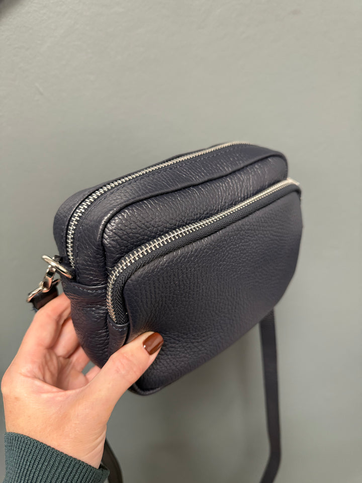 Etta Leather Bag - Navy
