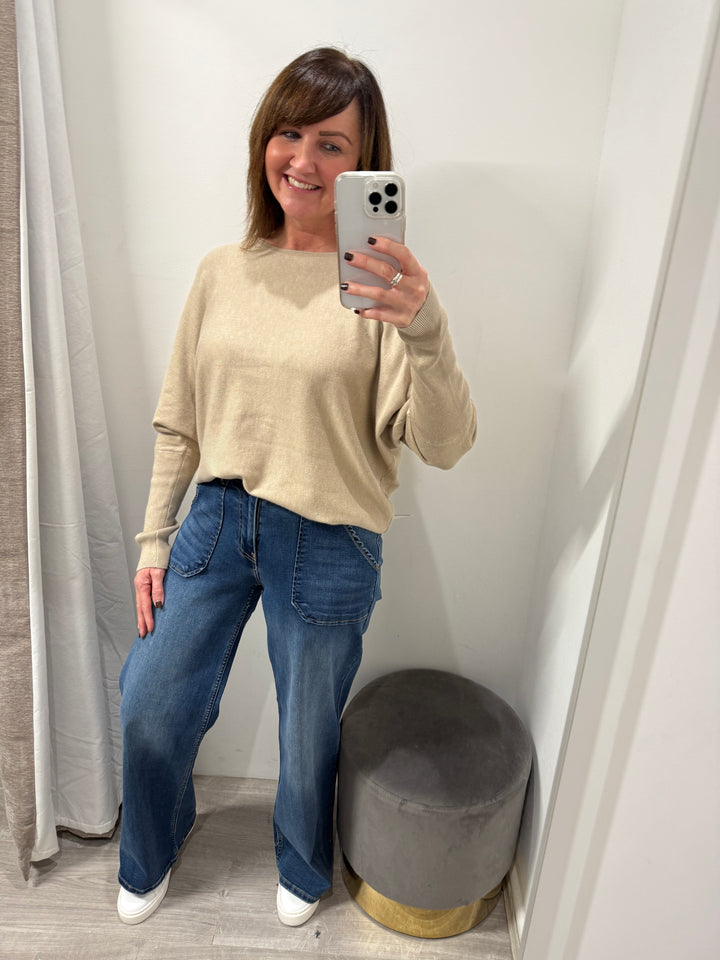Toxik Jodie Wide Leg Jeans - Mid Wash