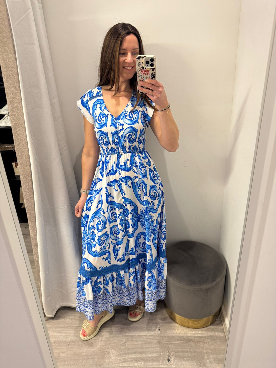 Ciara Maxi Dress - Blue Floral