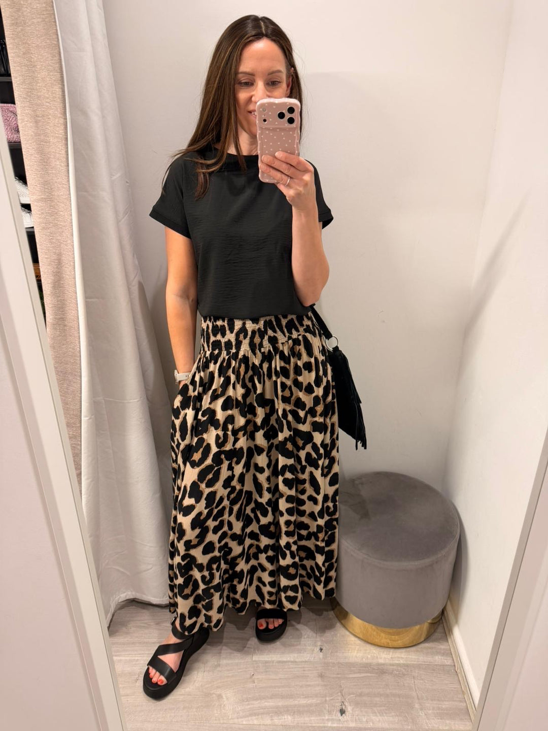 Ameera Palazzo Pants - Leopard Print