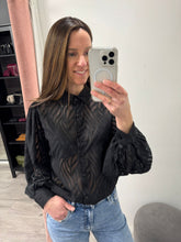 Load image into Gallery viewer, Tina Sheer Blouse - Black
