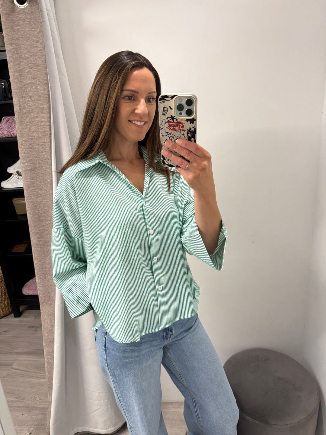 Lucia Shirt - Green Stripe