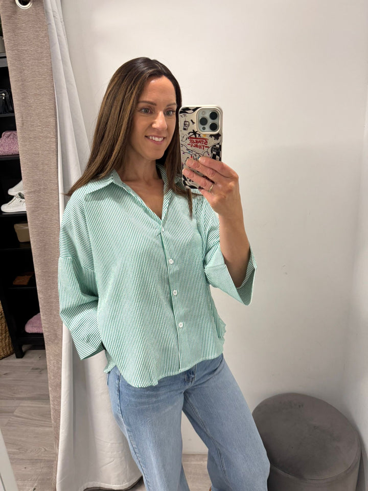 Lucia Shirt - Green Stripe