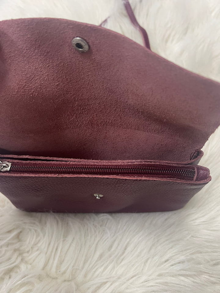 Luna Leather Crossbody Bag - Burgundy