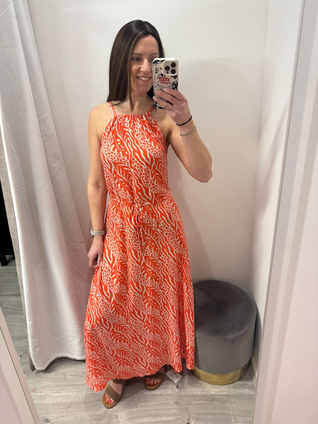 Joella Slip Dress - Fiesta Orange