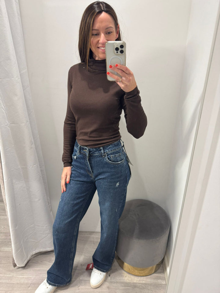 Mafa Roll Neck Jumper - Coffee Bean