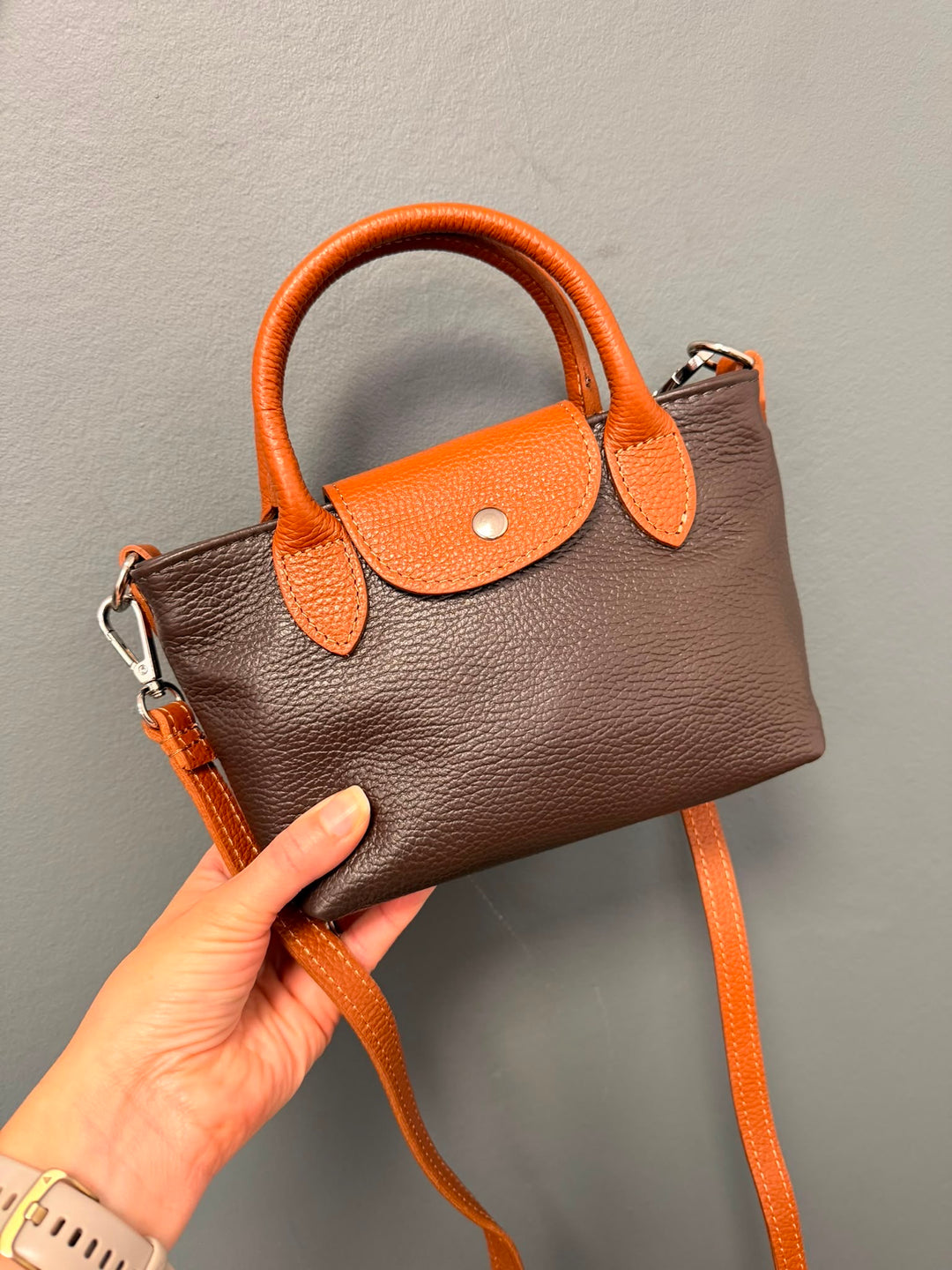 Maria Leather Mini Bag - Chocolate