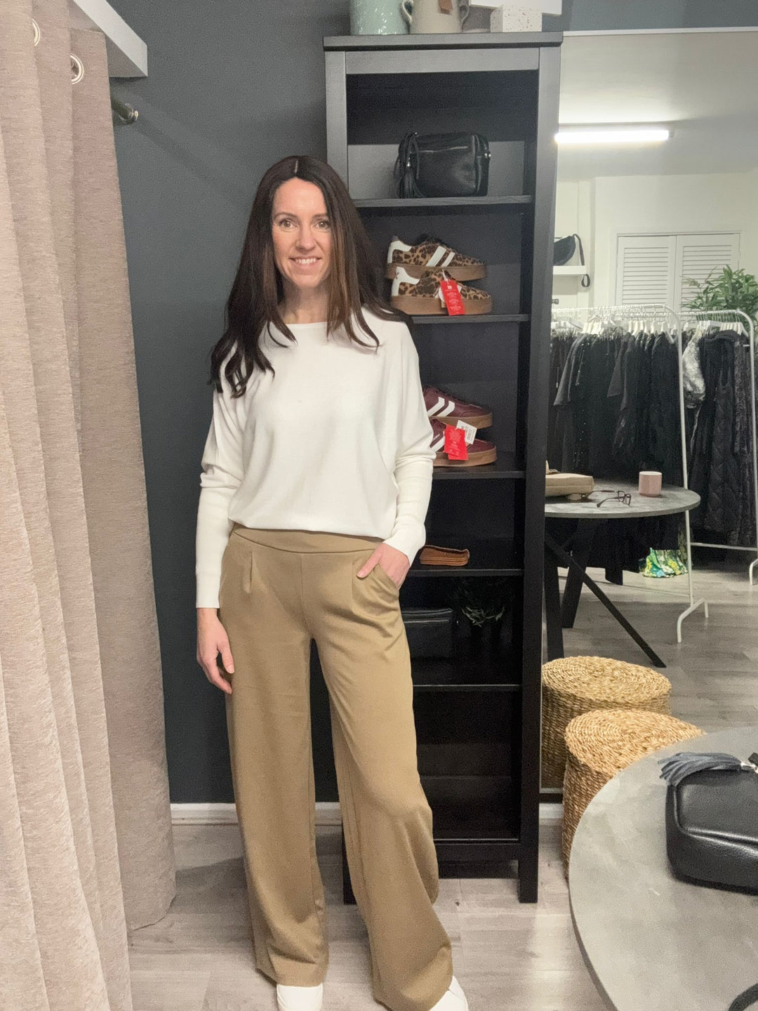 Kate Wide Leg Pants - Sepia Tint