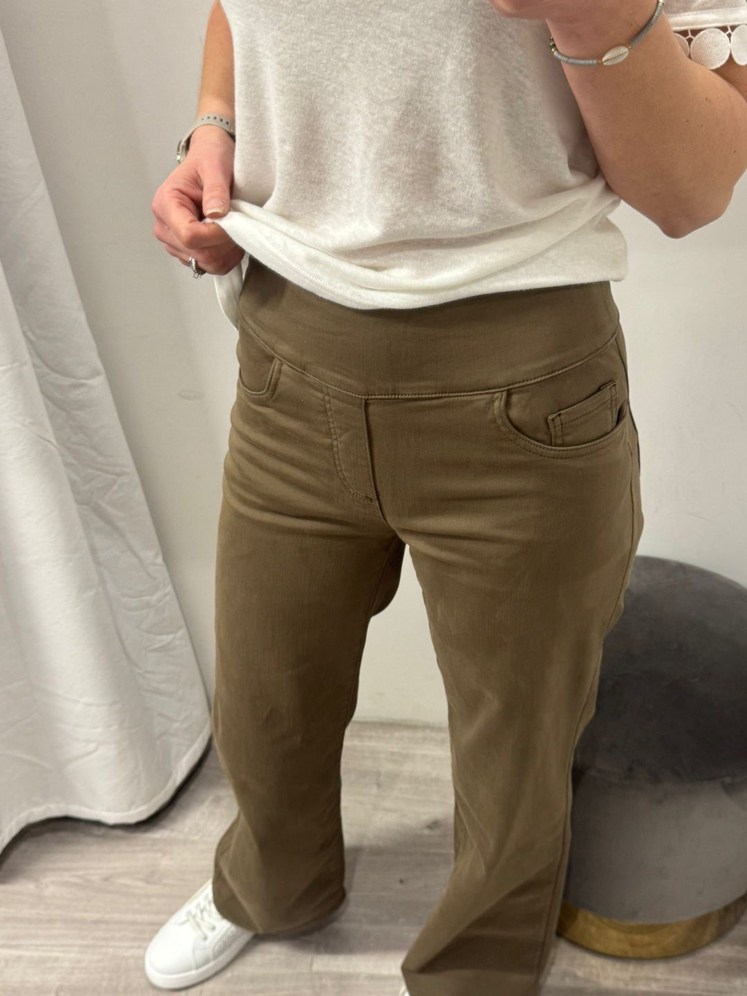 Tocada Wide Leg Jeans - Khaki