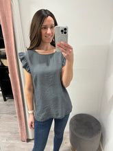 Load image into Gallery viewer, Frill Sleeve Blouse - Charcoal
