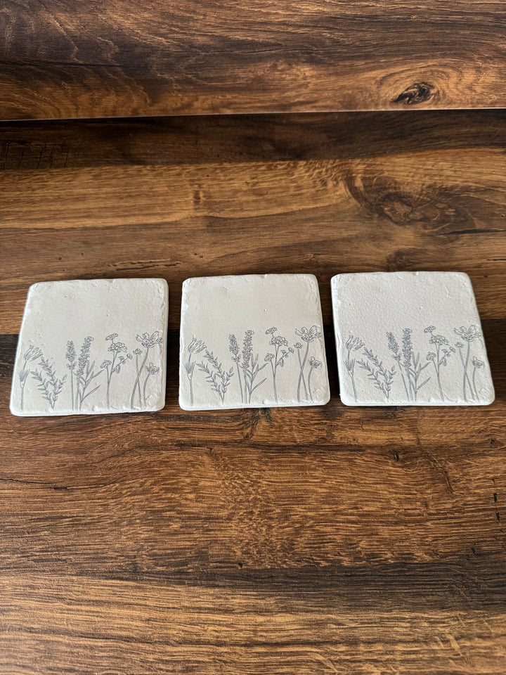 Meadow Flowers Resin Coasters