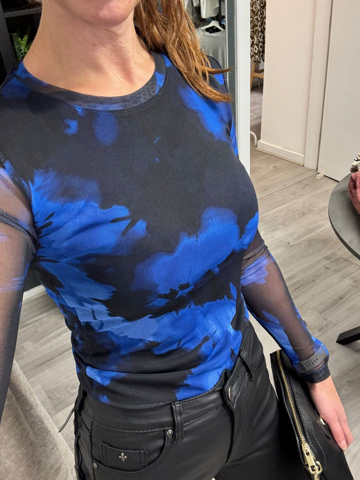 Paloma Mesh Top - Soft Clouds