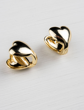 Load image into Gallery viewer, Holly Heart Huggie Earrings – Gold Plated
